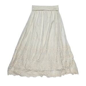 Sundance Cream Lace Midi Skirt Women's Size Medium